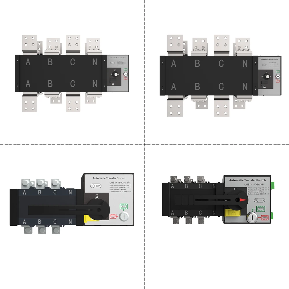 ATS LVMA LMS1-1250GA AC400V 3P  Automatic Transfer Switch Intelligent Dual Power Changeover Switch PC Class