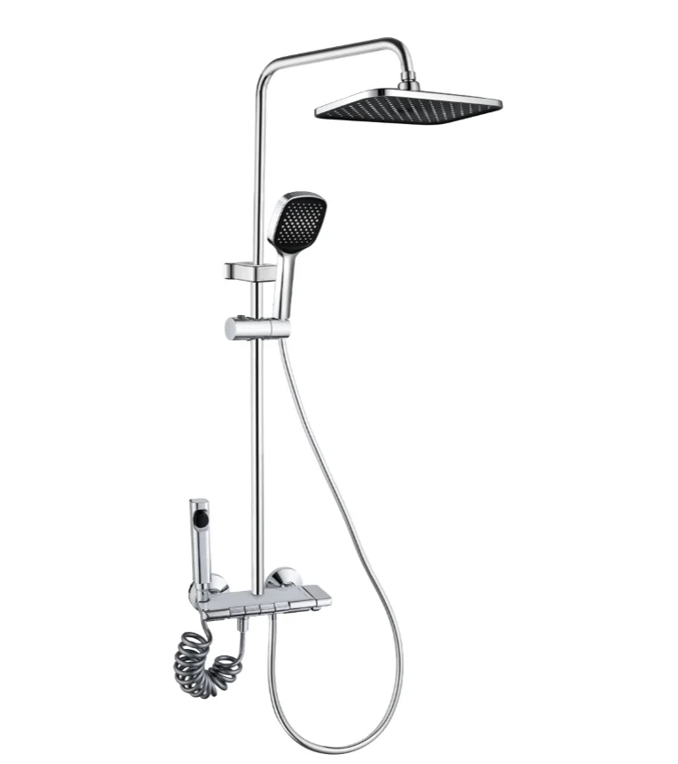 New Smart Digital Display Shower Unit Wall-mounted Brass Bathroom Household Shower System