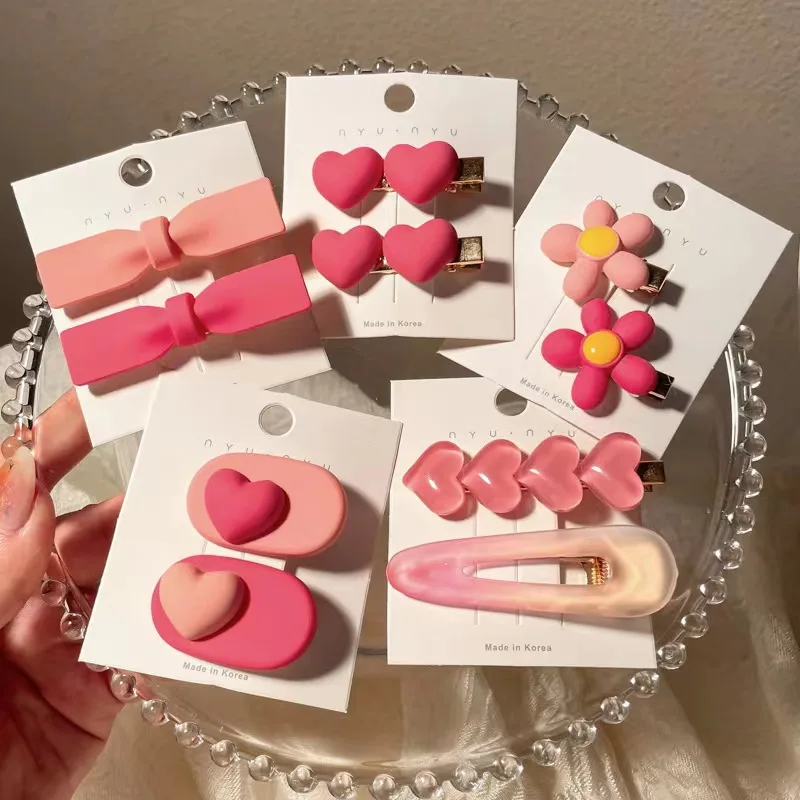 Sweet Pink Hair Clip For Children Cartoon Hairpins Hair Clip Hairpins For Girls Baby Head Bands Flower Hair Pin Tiara