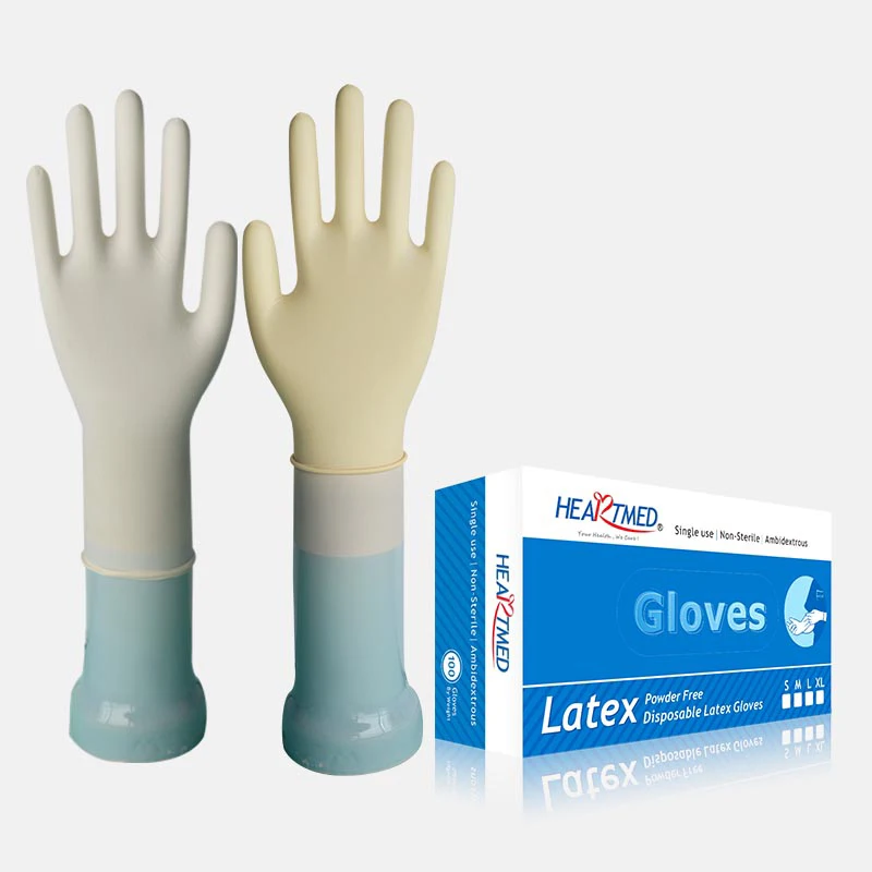 Factory Direct High Elastic Disposable Latex Gloves Natural Rubber Examination Gloves Waterproof Function MOQ 100pcs