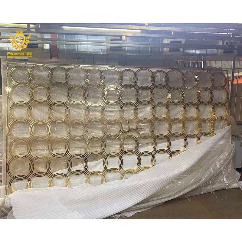 Luxury Metal Panel Decorative Gold Interior Room Divider screen Stainless Steel metal Partition