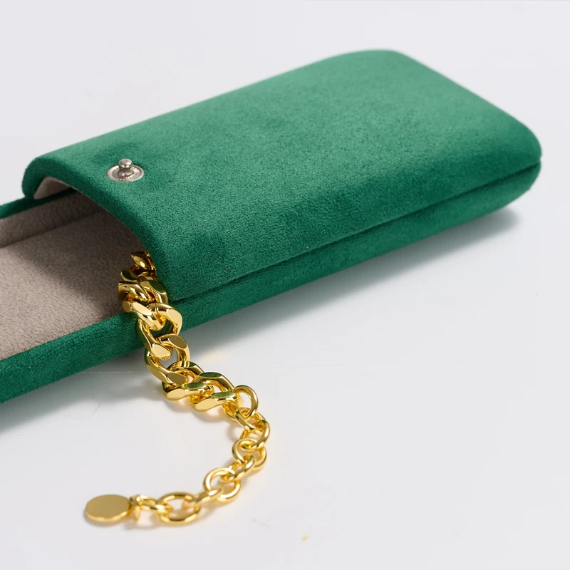 FANXI High End Green Double Open Bracelet Long Chain Jewelry Display Box