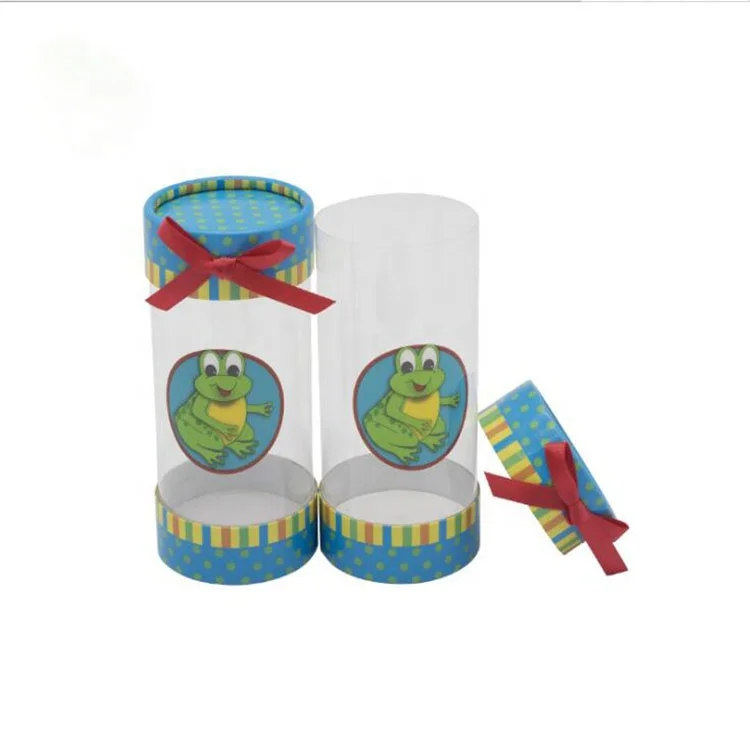 
Милый пластиковый цилиндр на заказ, подарочная упаковочная коробка, ПВХ-окно, печатный бумажный цилиндр, упаковочная коробка, галстук-бабочка для детей, подарочная упаковка 