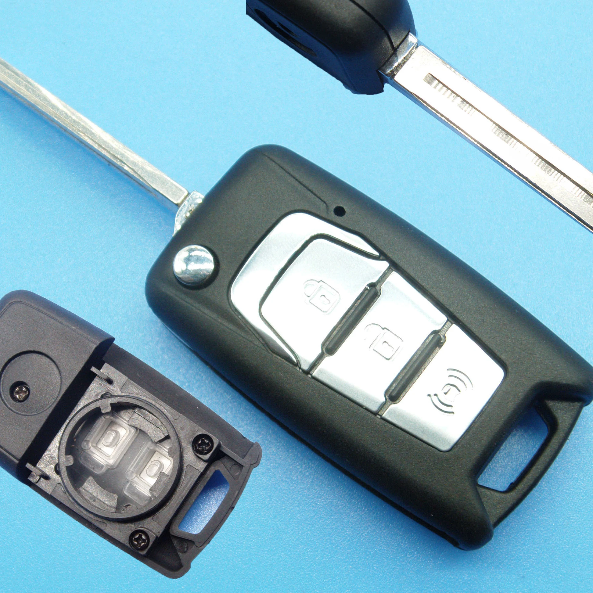 Modified key case for Ssangyong 3 buttons flip folding remote key cover for Actyon SUV Kyron