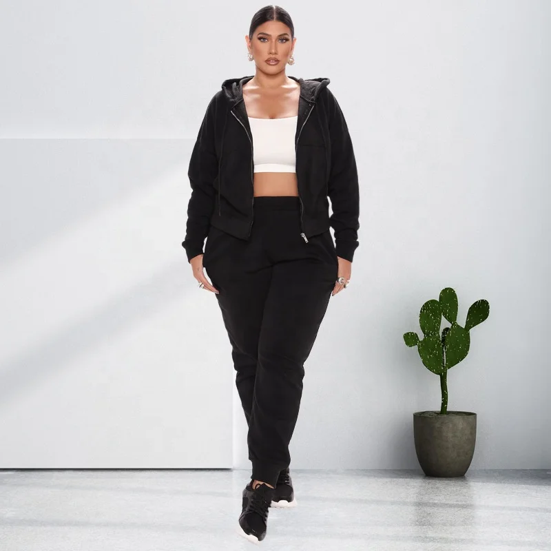 Winter clothes for women two piece set hooded jacket women athletic wear sets jogging sweater two piece sport set women clothing