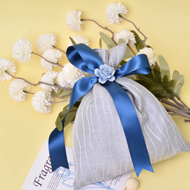 YAMA Custom hight quality double faced Christmas Blue ribbon roll 100Yard Roll