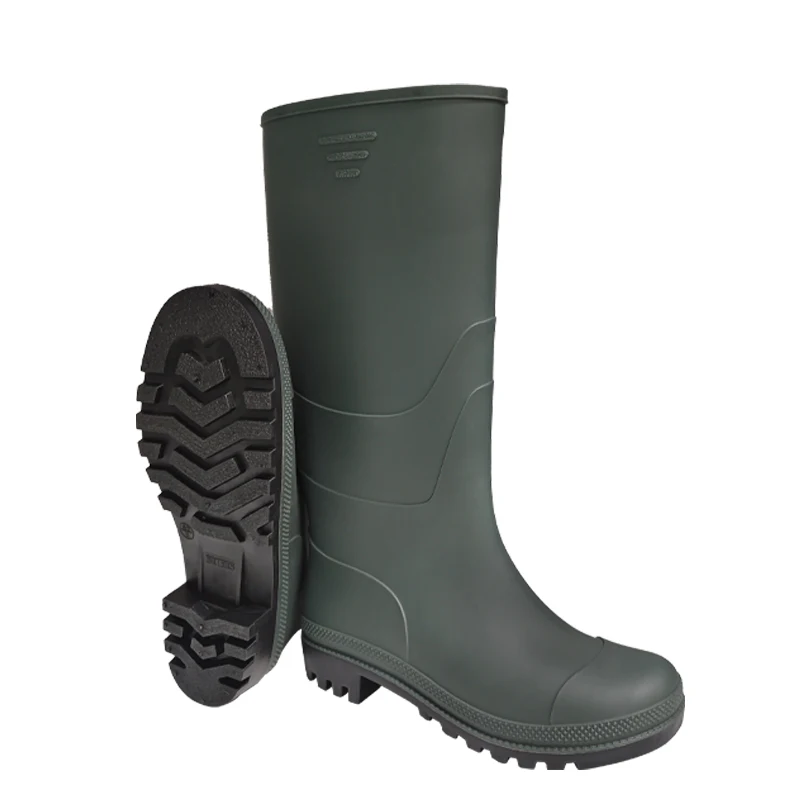 Wholesale Factory Safety Rain Boots Unisex Anti-slip Green Rain Boots PVC Waterproof Garden Rain Boots For Men Women
