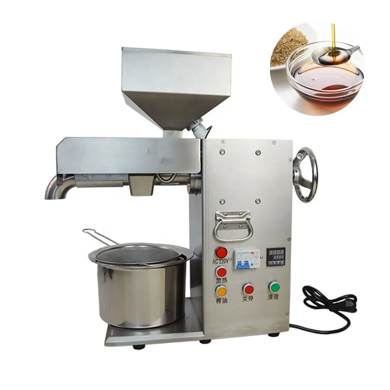 Stainless Steel Oil Press 220V Automatic Olive Peanut Edible Oil Extractor Squeezer Easy Operation Commercial Use
