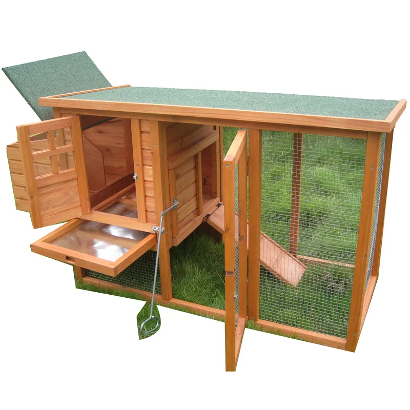 custom WALK-IN MOBILE rasied Large Poultry Wooden Hen House Chicken Coop with large run for 6 birds