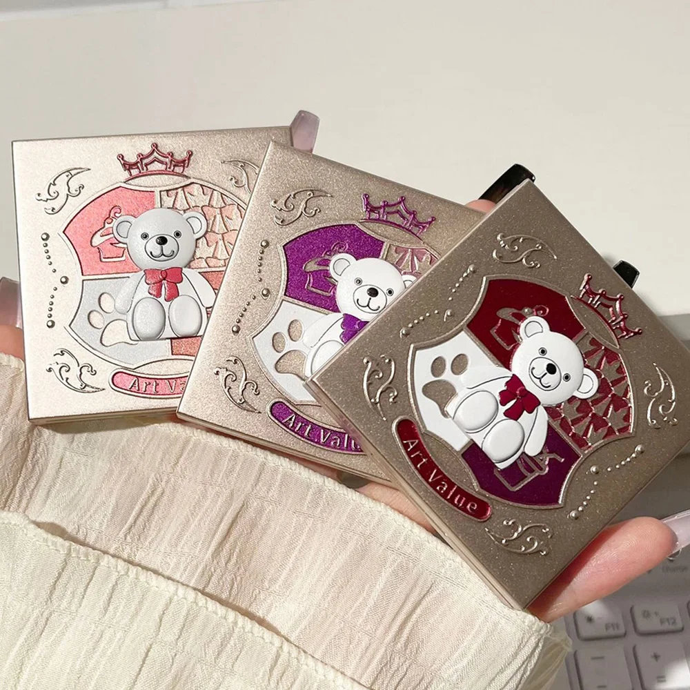 Art Value Little Bear Knight Four Color Eyeshadow cartoon packing Shimmer Glitter Pigment palette Matte wholesale Eye Shadow