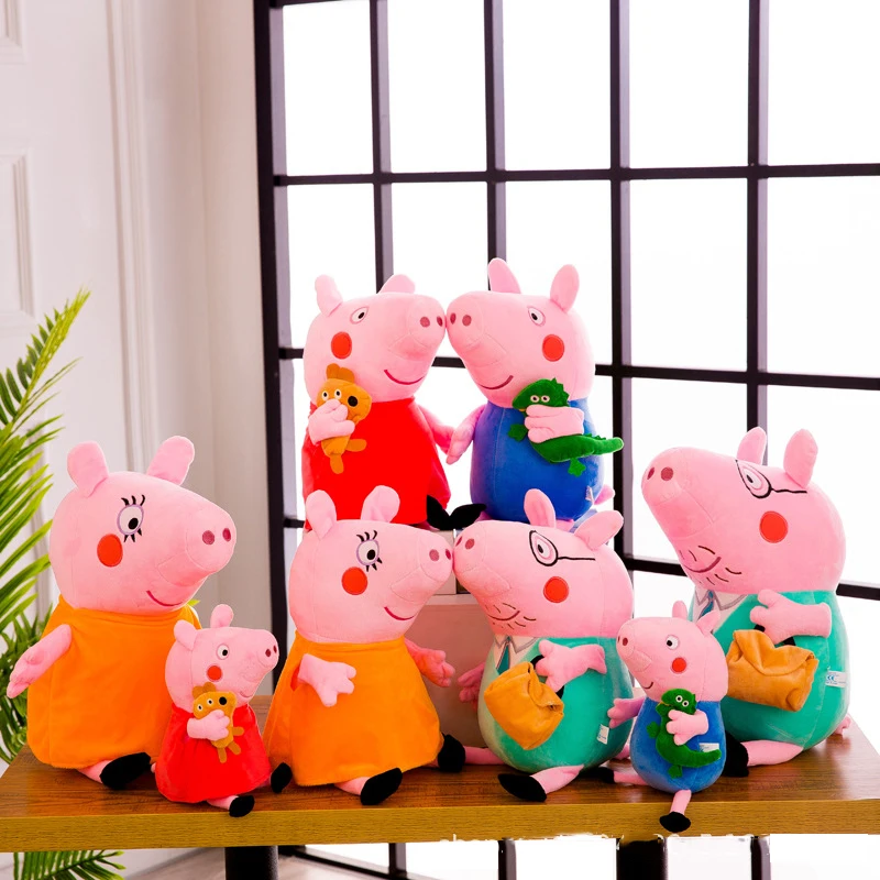 New 25cm Most Popular Famous Cartoon Plush Dolls Anime Stuffed Peppas Pink Pig Plush Toys For Kids