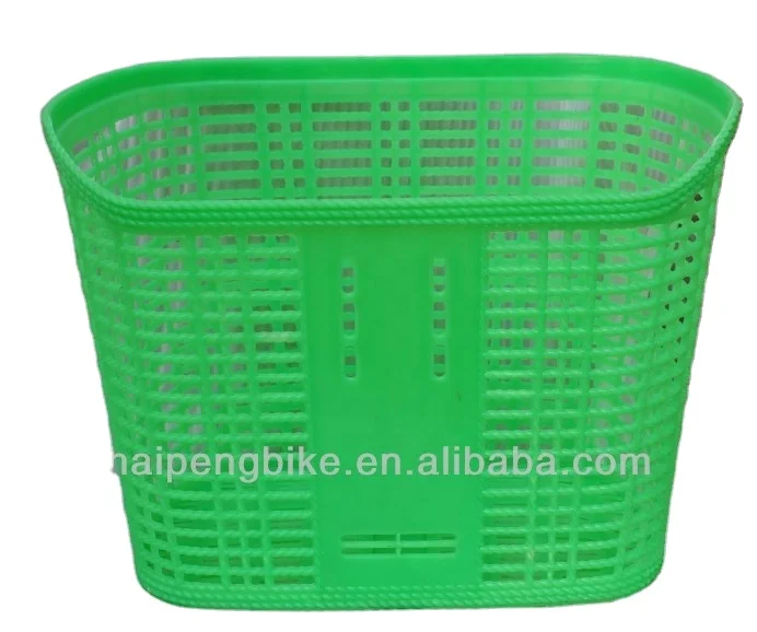 red color big size bike front basket plastic bicycle basket