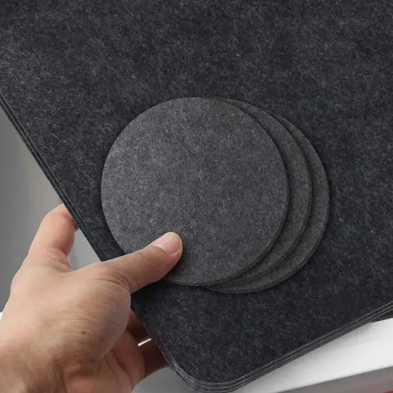2022 custom service heat-resistant non-slip washable wool felt desktop decoration place 6pcs  mat