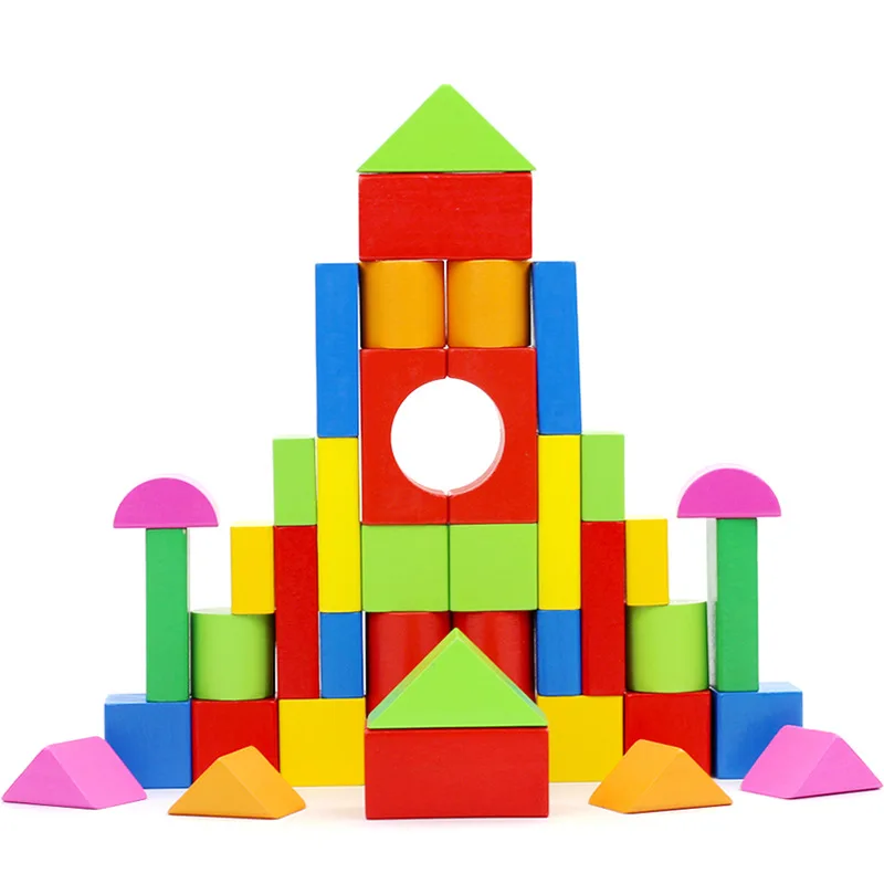 Wholesale Self Assembled Eco-Friendly Large Wooden Creative Educational Building Blocks Toys