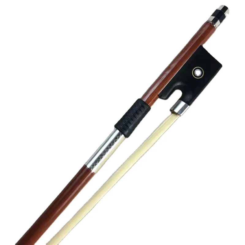 Высококачественная Цена по прейскуранту завода-изготовителя, круглый лук из черного дерева, 4/4 полноразмерный лук для скрипки из лошадиного волоса