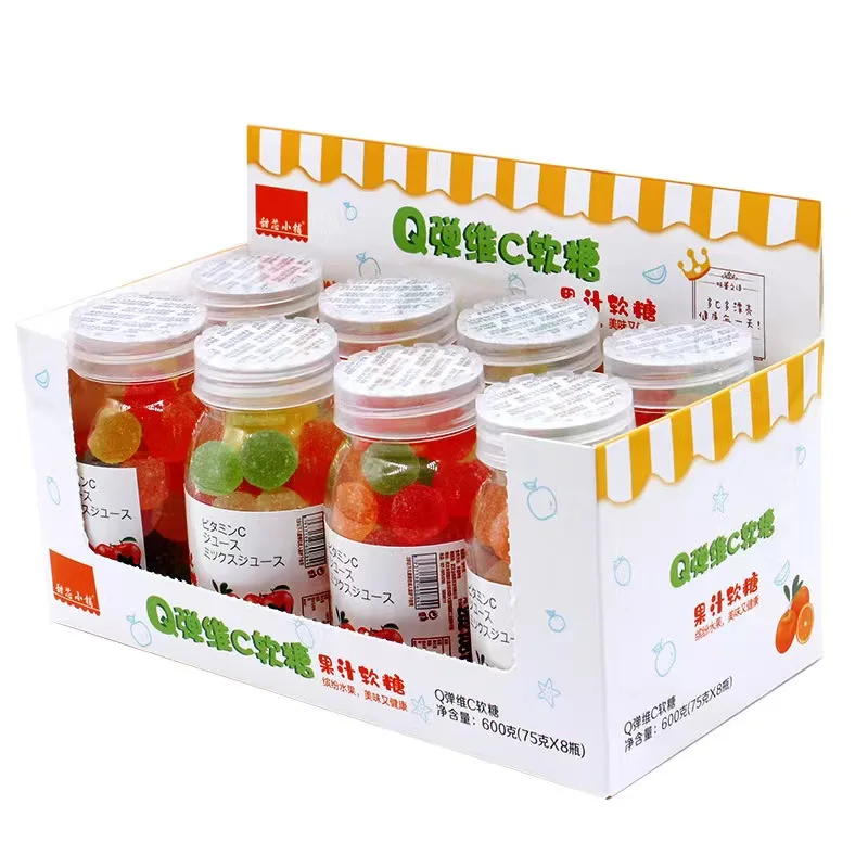 Children Snacks Cute Bulk Gummy Candy Mix Fruit Chews Candy Fruit Shaped Jelly Candy Fruit Gummy