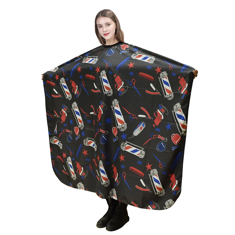 Free Sample Factory Wholesale Barber Hairdresser Apron Hair Cutting Cape Salon Barber Pole Hair Styling Gown