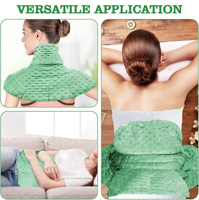 microwavable weighted heat therapy 100% natural aromatherapy heated heating pad for neck and shoulders