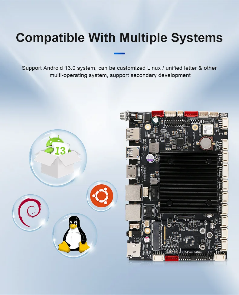 Industrial Arm Board With Rk3588A Usb 4K Wifi Ethernet Android Motherboard Usb 30 Gbit Ethernet Lan