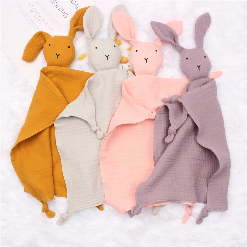 Wholesale Lovely Bunny Baby Comforter Blanket Super Soft Touch 100% Organic Cotton Muslin Baby Comforter Blanket
