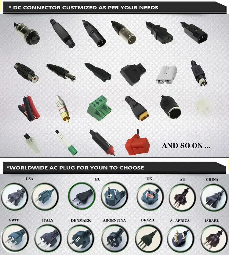 U1, FCC, cUl, GS, PSE,KC listed RCA 8mm plug scooter li-ion battery charger 4A 42V Electric bike battery charger