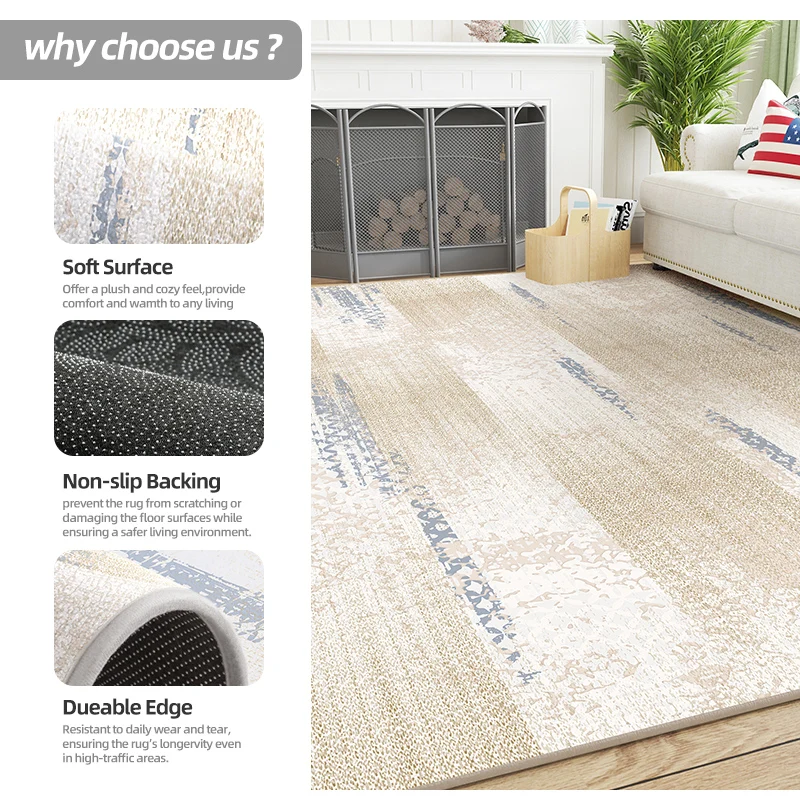 Customizable Size soft Anti-static Non-slip carpets and rugs living room large 3d carpet for living room