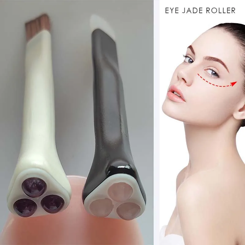 Patent production beauty tools dual skincare jade roller ball eye cream applicator portable cooling ice globe massage eye roller