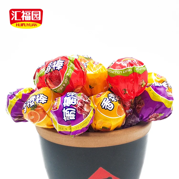 Cheap price fruit flavor hard lollipop