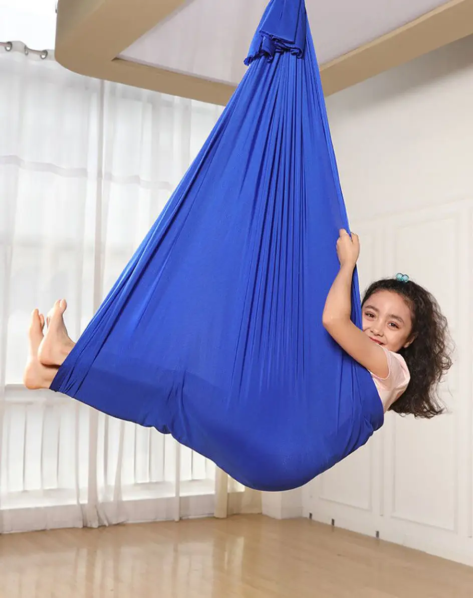 DECELEVEN Aerial Silk Yoga Swing Aerial Yoga Hammock Therapy Therapy Sensory Swing Hanging Seat Elastic Cuddle Hammock