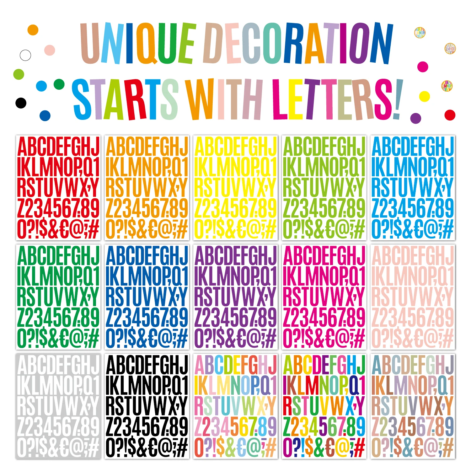 Wholesale Vinyl Waterproof 15 colors DIY Alphabet Letters Mailbox Number Stickers