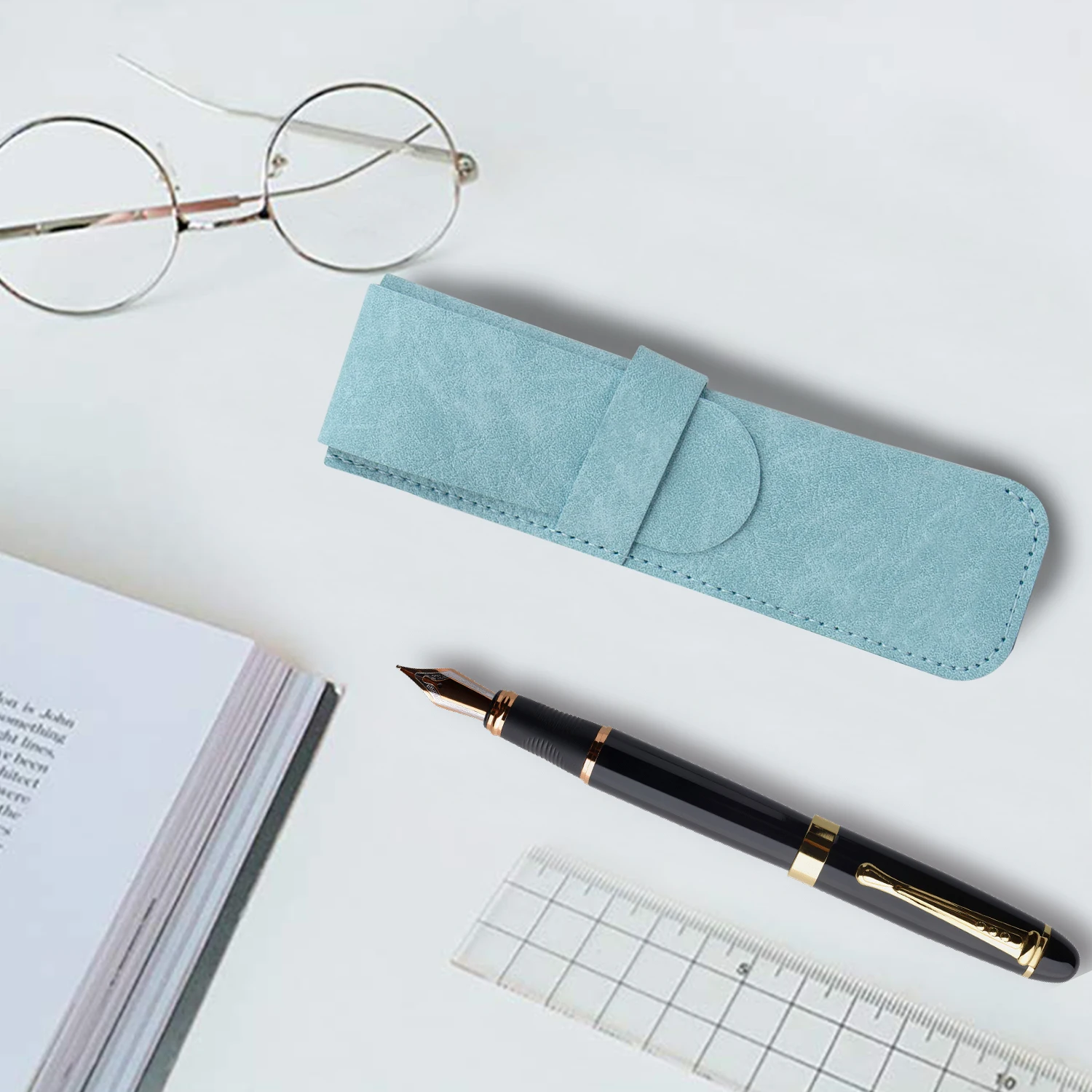 2024 new design multicolor pen case luxury pen holder customized logo leather pouch for pens