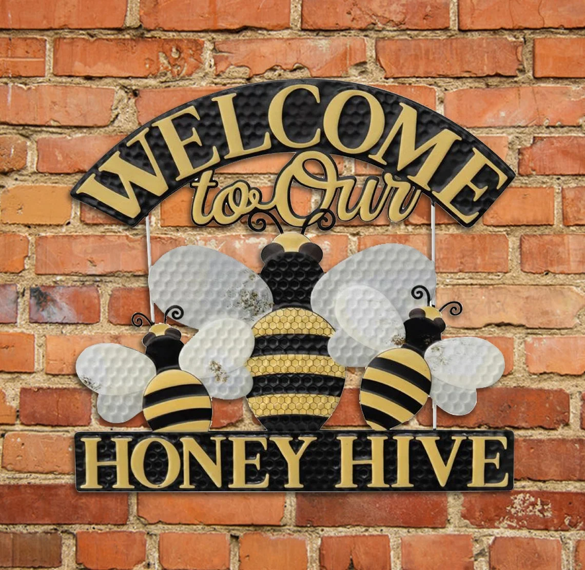 Добро пожаловать Honey Hive Металлический Уличный настенный Декор железные настенные металлические знаки декоративные украшения для дома и