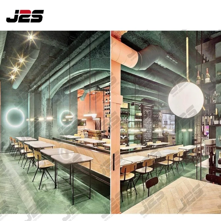 Custom European American antique style tan catering food pizza tulip cafeteria diner table and chair