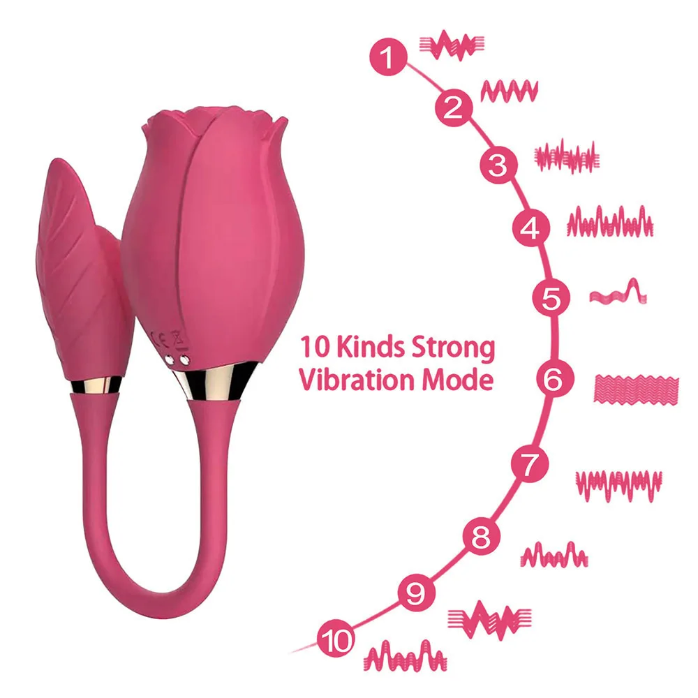 LOVE New Rose Vibrator in 10 modes. Magnetic recharging for couple pleasures sex toys with Handle For Women
