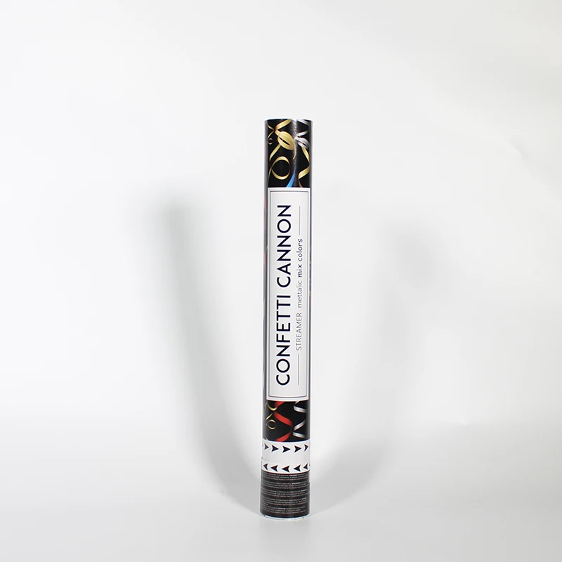 Сервис OEM сувениры для вечеринок черный пустой Поппер конфетти воздушные Сжатые пружины попперы