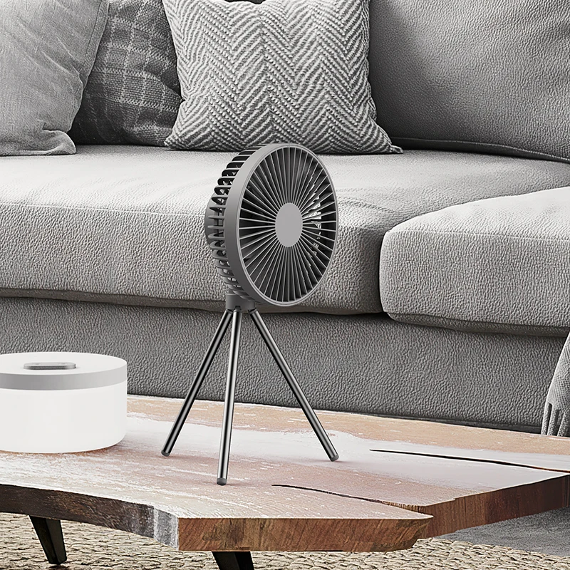 New arrivals Desktop Fan Portable Rechargeable Usb Tripod Fan  Powerful Air Cooler Stand Ceiling Camping Fan