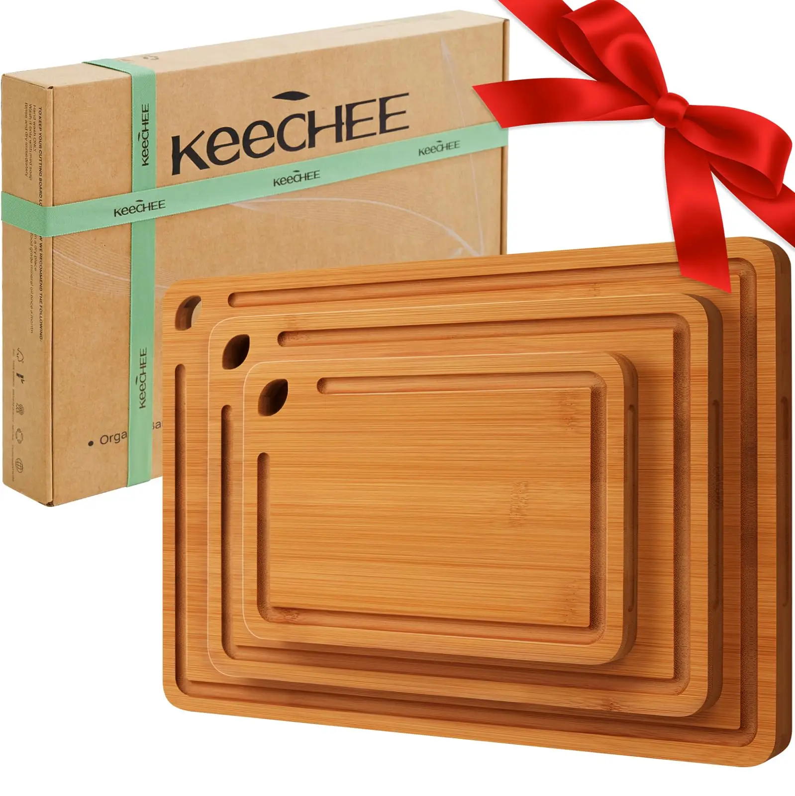 Custom Thick Wooden Bamboo Cutting Board for Home Kitchen for Chopping Food and Pizza Boxed Kitchen Tool