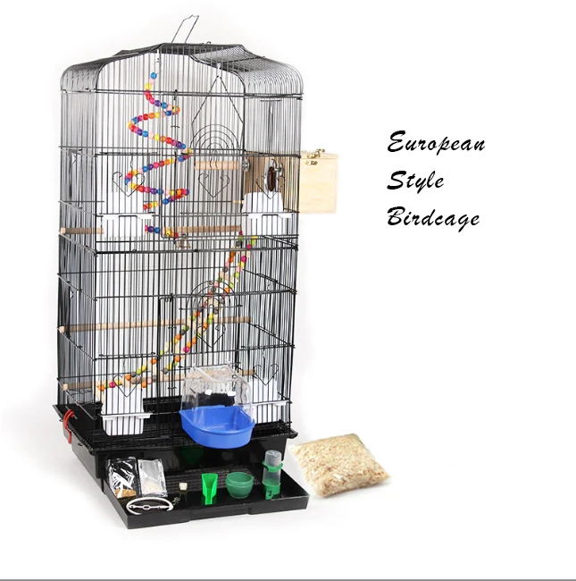 Wholesale iron Hanging Bird Cage House Bird Carrier with Feeder for Small medium Birds Parrot Parakeets Finches Cockatiels