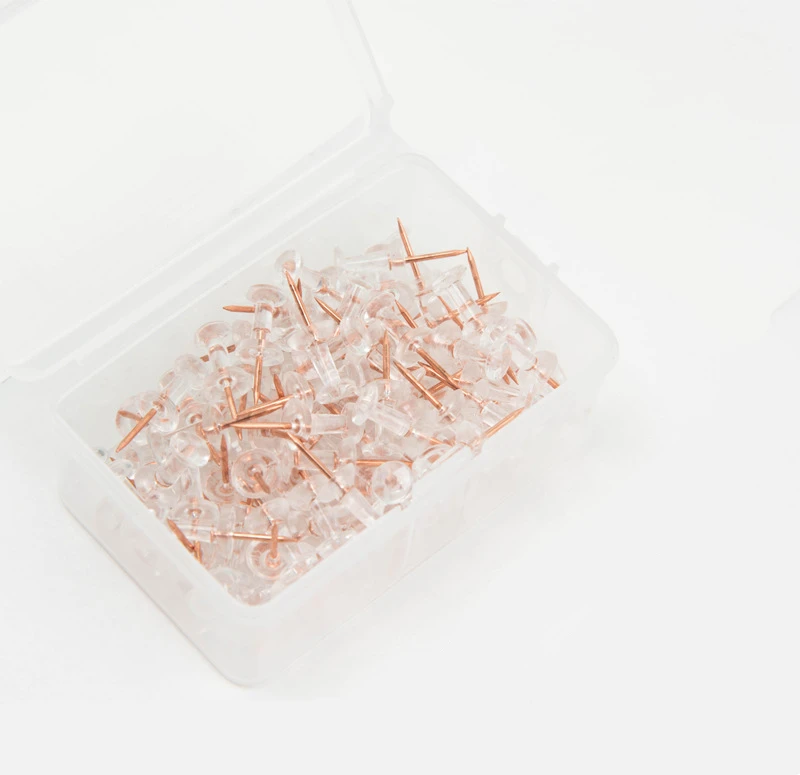 Rose Gold Decorative Thumb Tacks Office Stationery Metal Map Plastic Push Pin