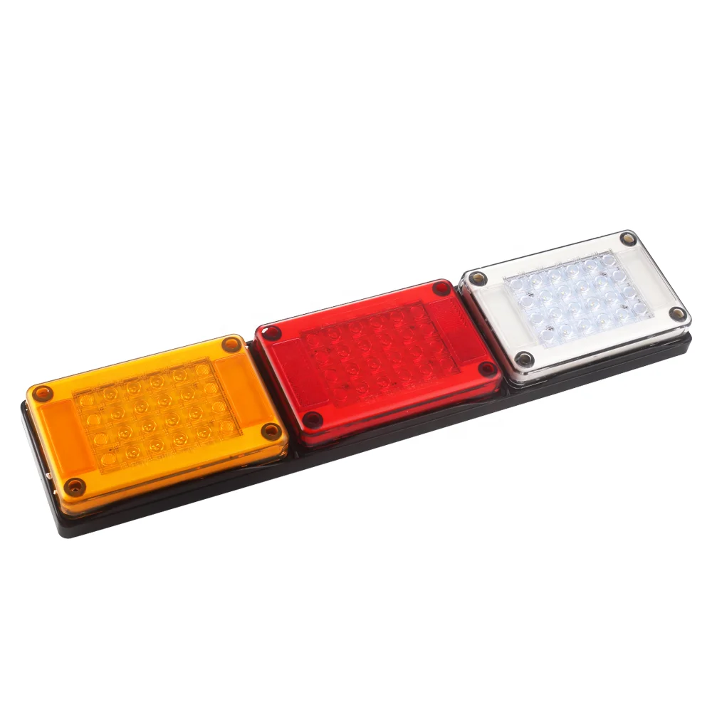 100% Waterproof ADR 10-30V Rectangle  Truck Trailer boat Tail Lamps LED DI Stop Tail Reverse Reflex Lighting