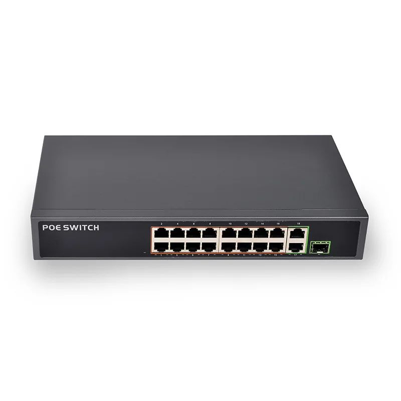 Mini type  802.3AF 802.3 AT 2 Port Ethernet 1 Port SFP uplink  16 Port POE Switch