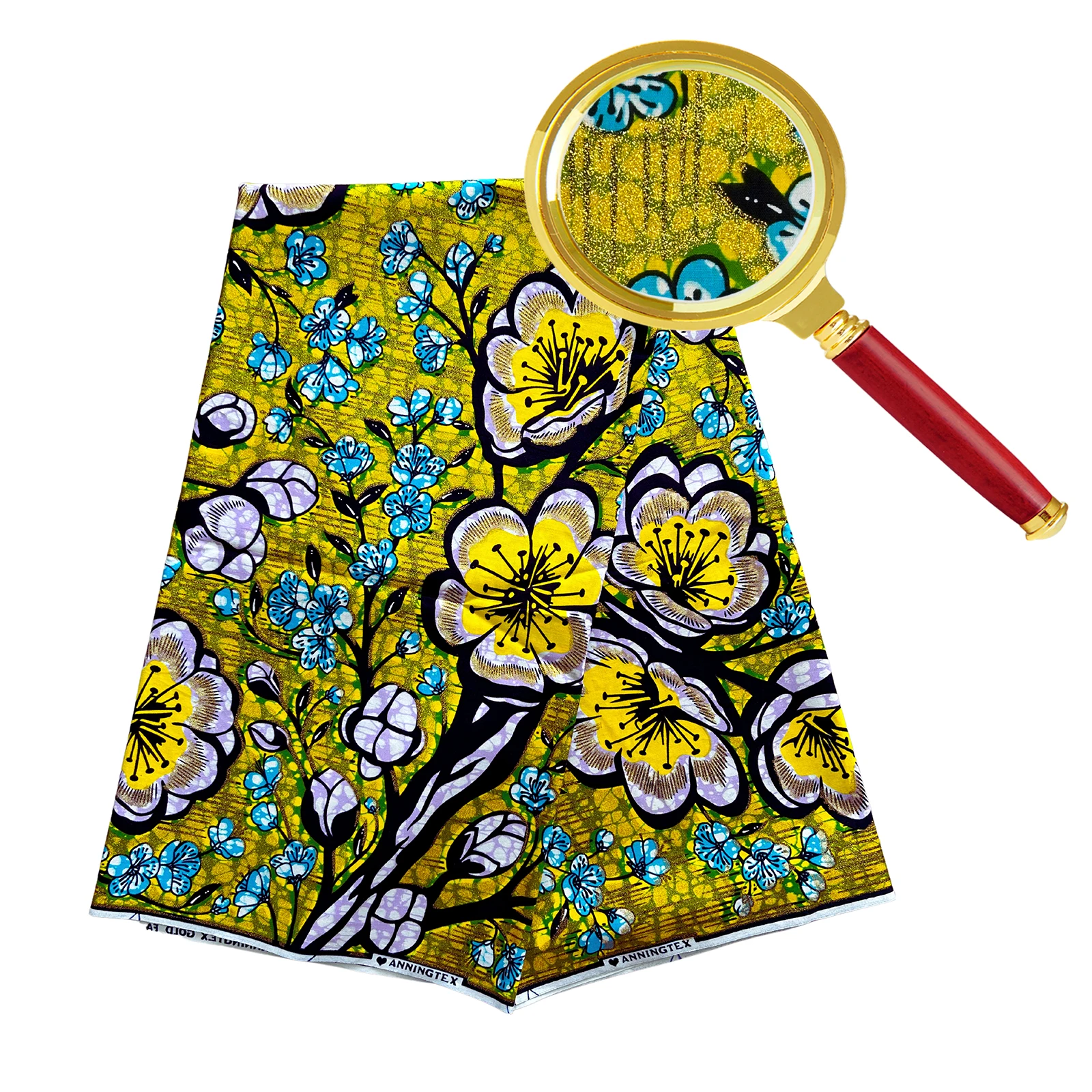 New gold sand added african loincloth 100%cotton wax custom ankara fabric prints Veritable wax