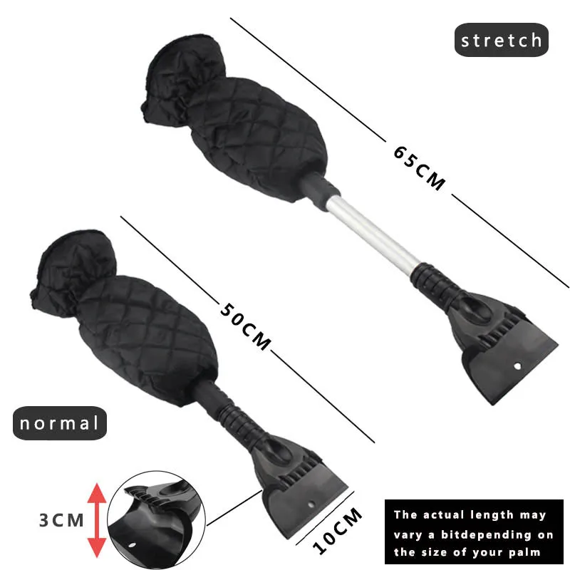 New type of retractable and warm snow shovel for vehicles car ice scraper