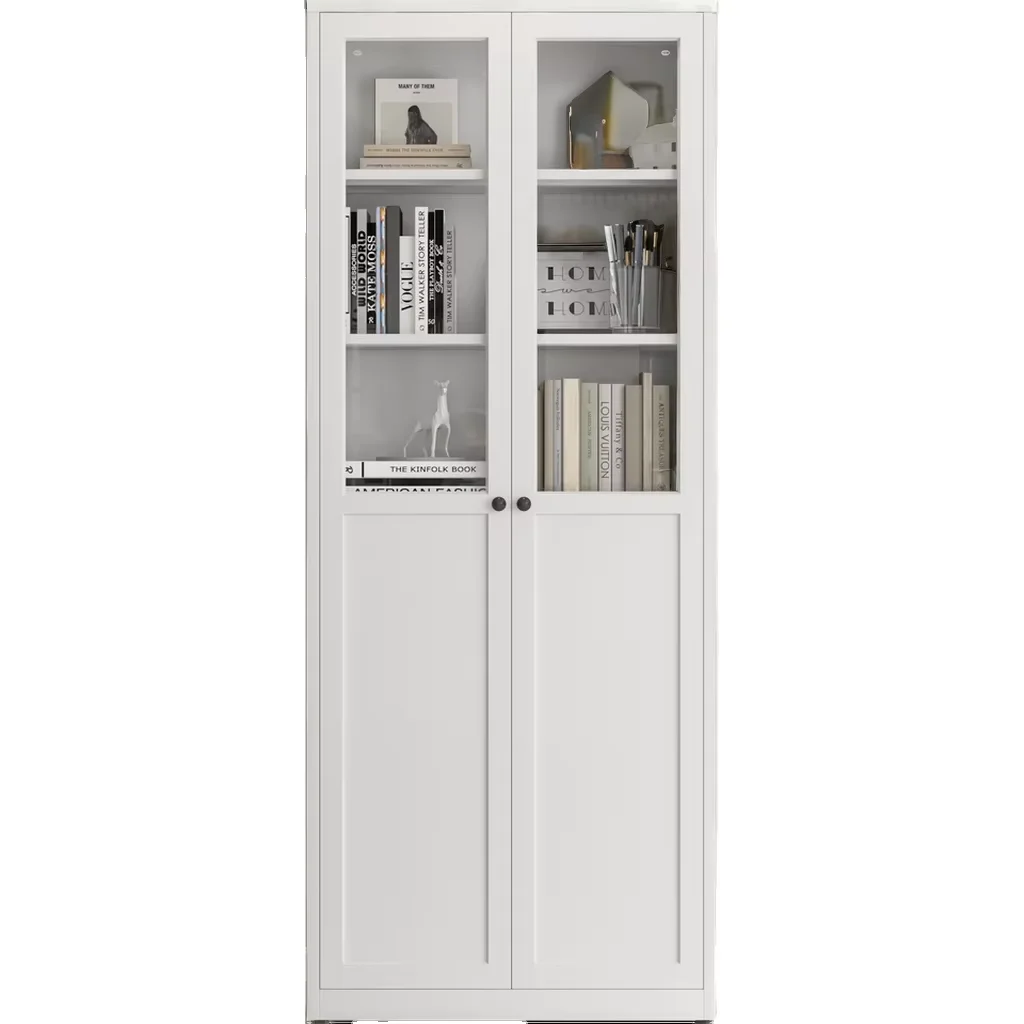 2 Door Home Storage Cabinet Bookcases For Living Room Steel Cabinet Storage Cupboard with glass door