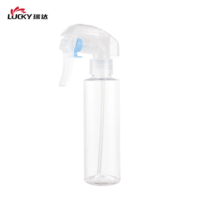 Custom logo 250ml 9 oz PET Fine Mist Water Trigger Sprayer Bottle Clear Cleaning Detergent Spray bottle