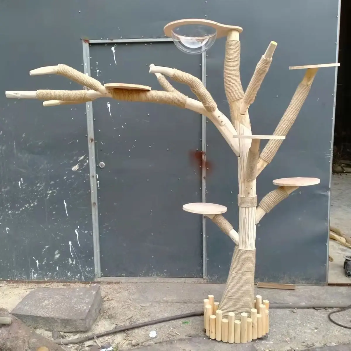 Cat climbing frame wear-resistant non-stick hair real trunk solid wood rack large cat tree net cat climbing tree