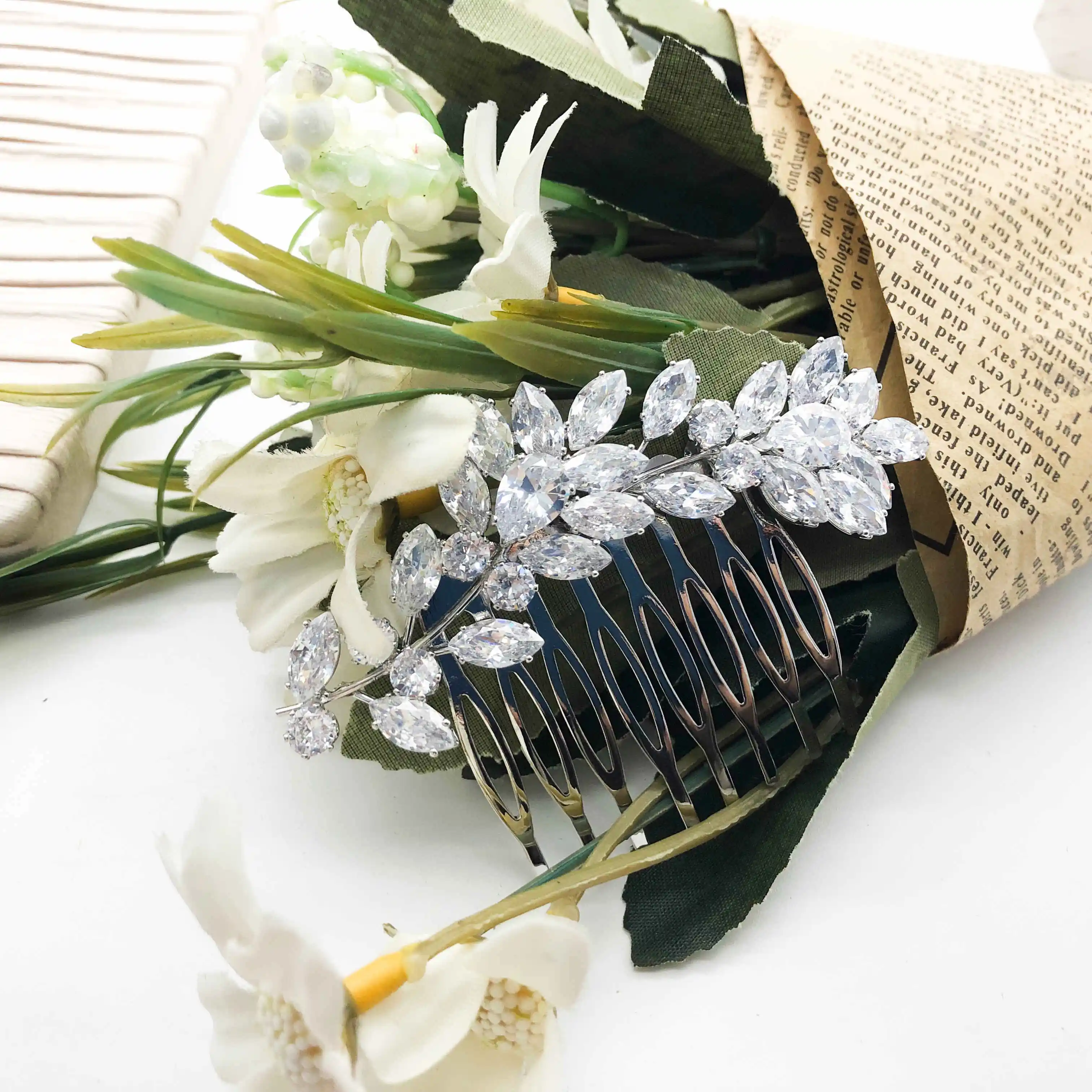 GS0094 Fashion Luxury Zircon Bridal Hair Comb, Wedding Hair Comb, Bridal Hair Comb For Hair
