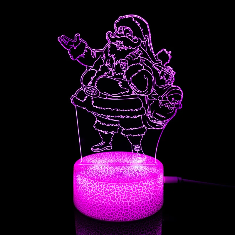 Creative LED Night Lamp Illusion Acrylic Desk Lamp Custom Design 3D 40 Bedroom Light Modern 80 Led Lights Glow in The Dark Notes