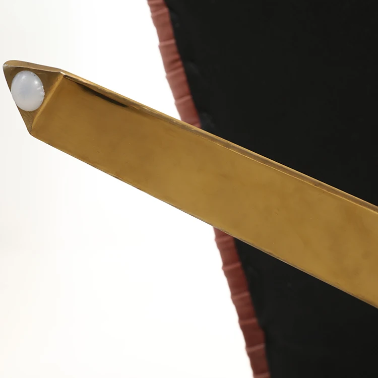 Home Furniture Design Velvet Piping Line Soft Movable Cushion Leisure Accent Sofa Swivel Gold Metal Dining Chair