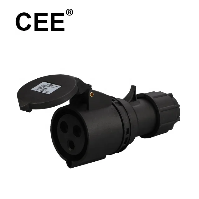 CEE IP44 3P 16A 250V технология мероприятий, черные промышленные вилки и розетки